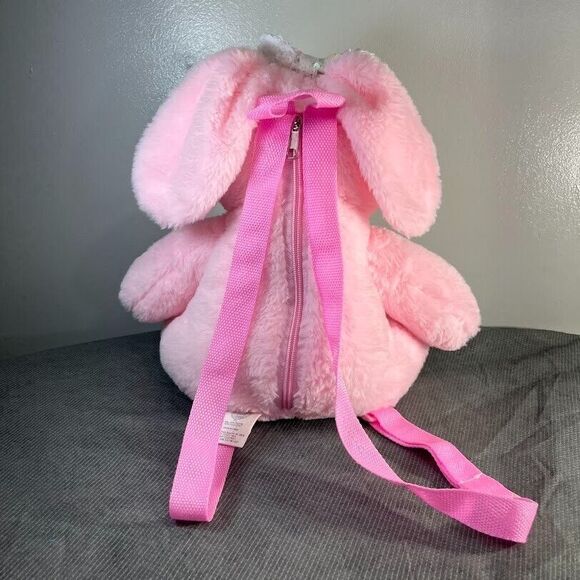 Bunny Rabbit Backpack Bag 13" Pink Plush Sequins Carried Away Easter Gift - Picture 5 of 11